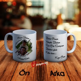 Babalar Gününe Özel Resimli ve Yazılı Kupa